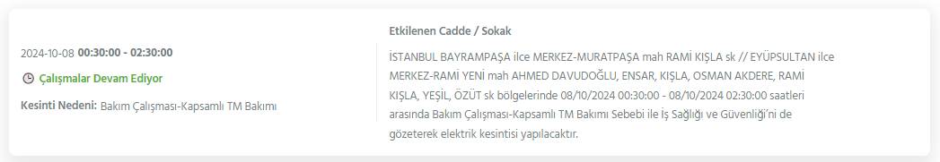 İstanbul'da 8 saati bulacak elektrik kesintisi! BEDAŞ ilçe ilçe açıkladı 24